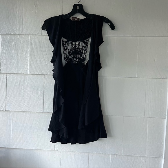 Floppy Flowy Black Cotton Vest with Crocheted Back size M NEW WITH TAGS 🖤✨ - Picture 3 of 8